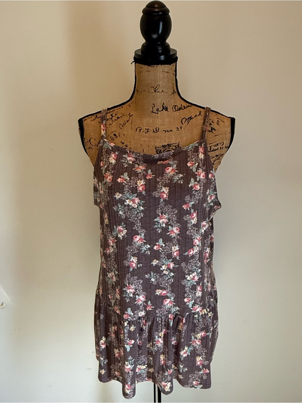 Maurices Brown Floral Spaghetti-Strap Cami